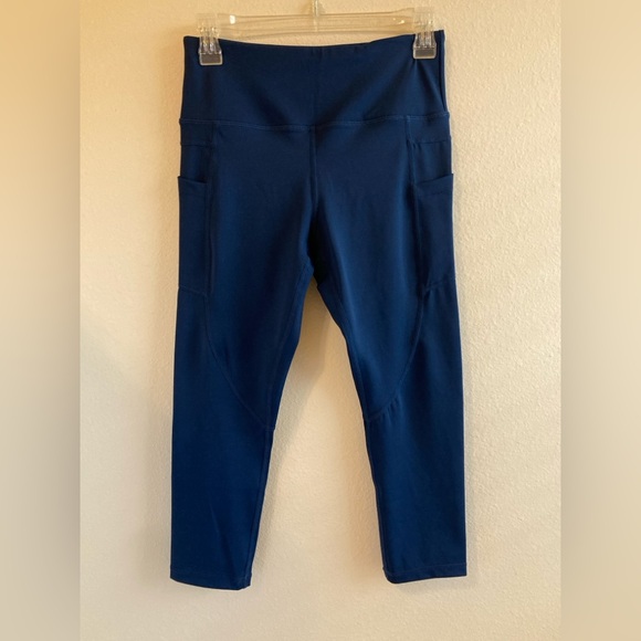 Zyia Active Pants - Zyia Active Blue Compression Leggings Size 6-8 Pockets Wide Waistband